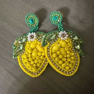 Beaded Lemon Earrings